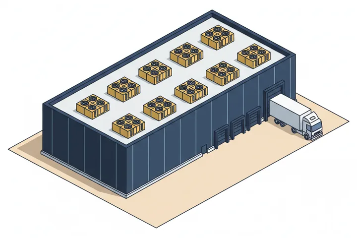 UK cold-store warehouse illustration