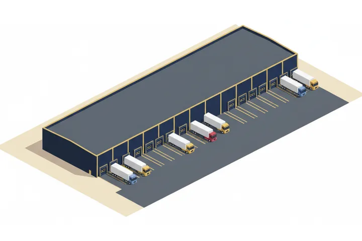 UK cross-dock distribution centre illustration