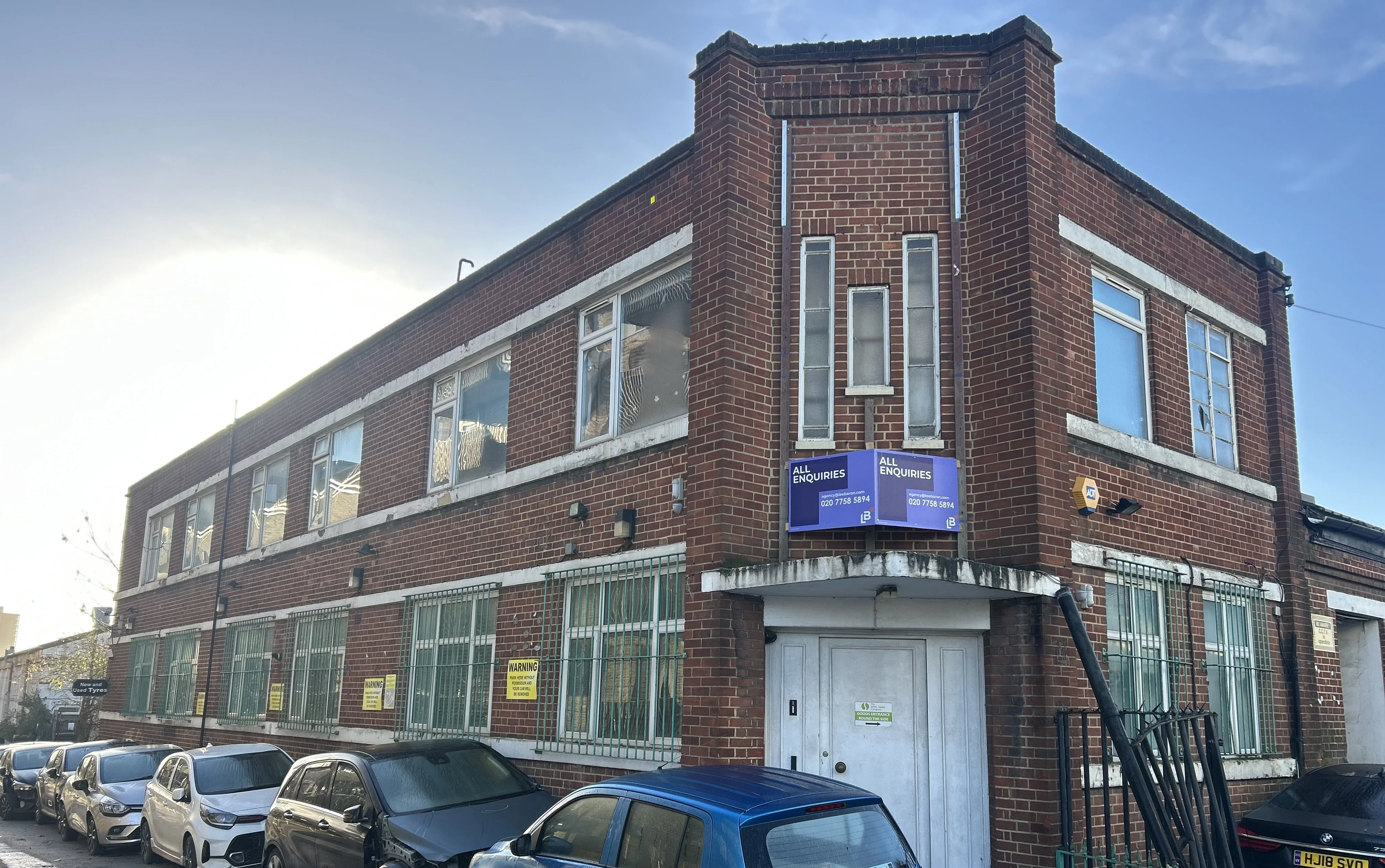 Existing exterior of the Abbey Industrial Estate warehouse