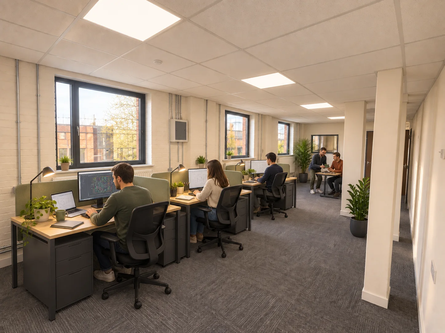 Staged furnished and occupied office CGI
